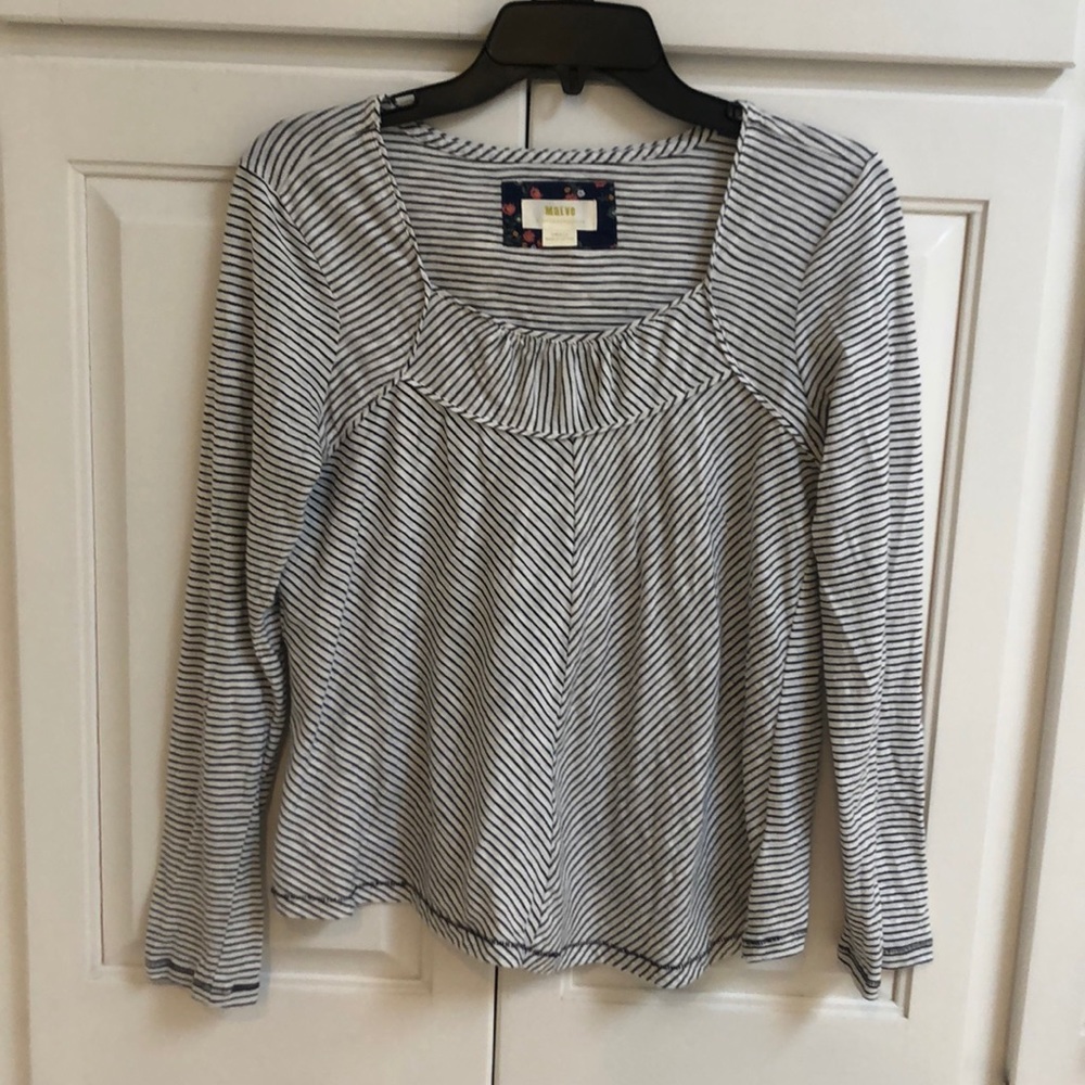 Black/white striped long sleeve top by Maeve